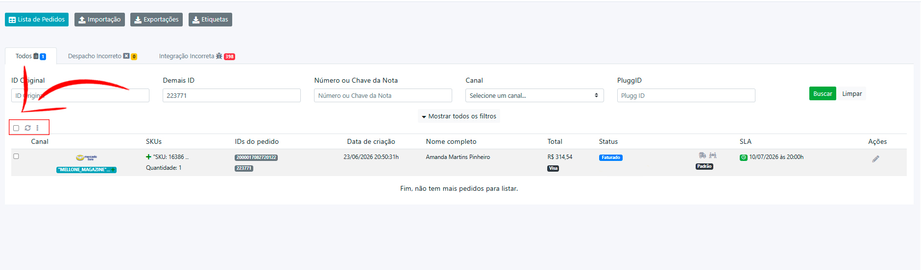 Marcar checkbox